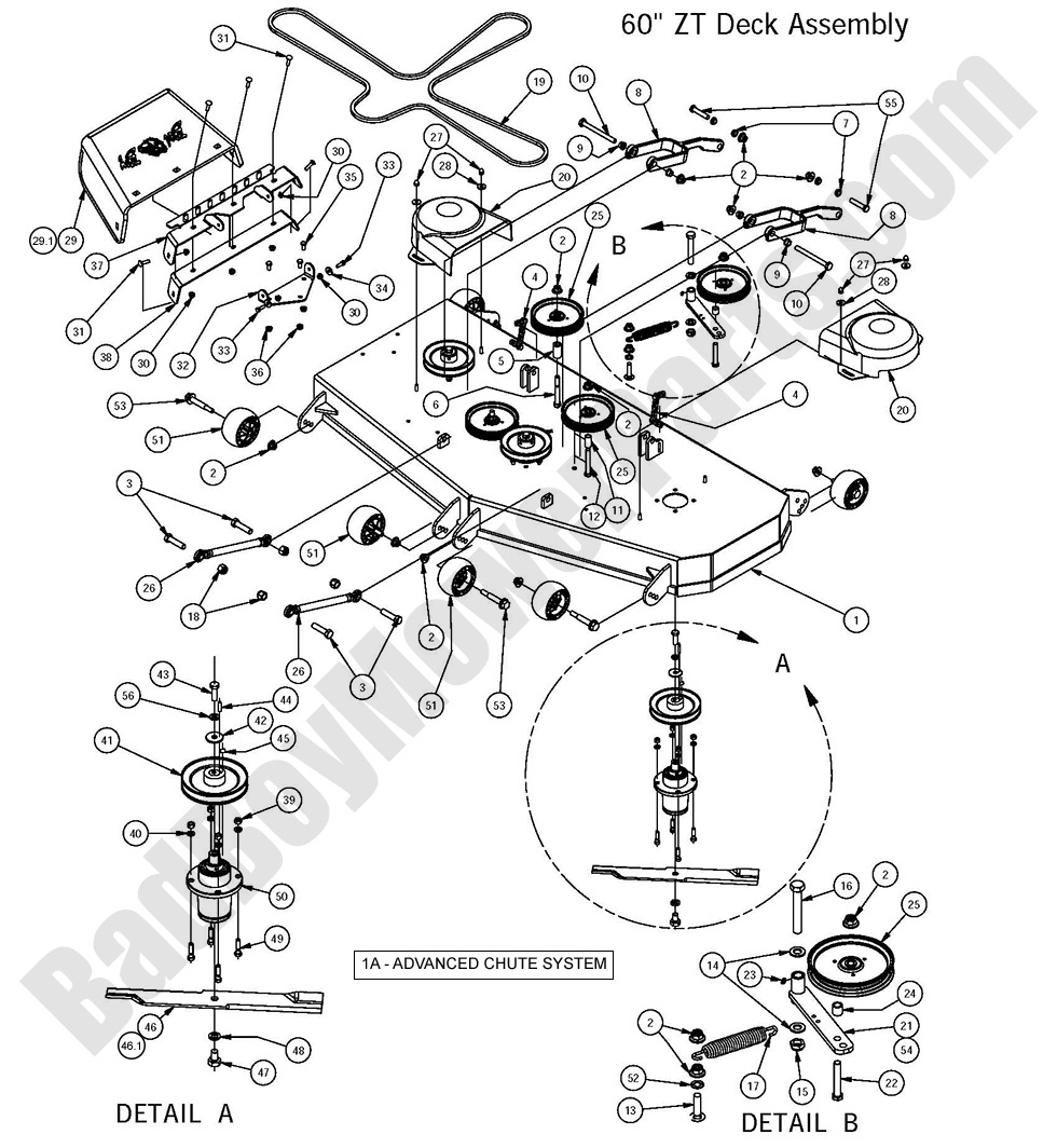 1414 - Bad Boy Mower Parts Lookup > 2016 > ZT Elite > 60\" Deck Assembly